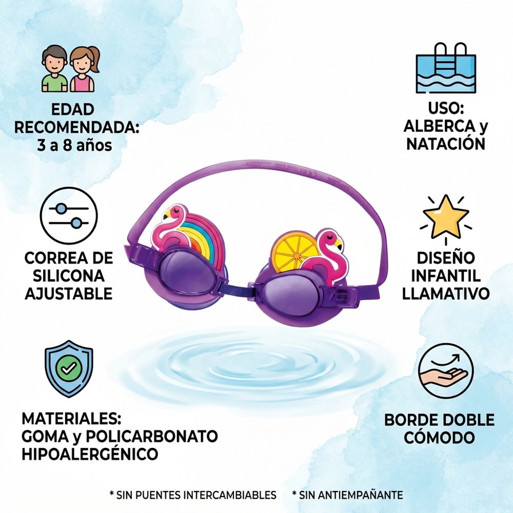 Goggles Infantiles Flamingo INTEX — beneficios