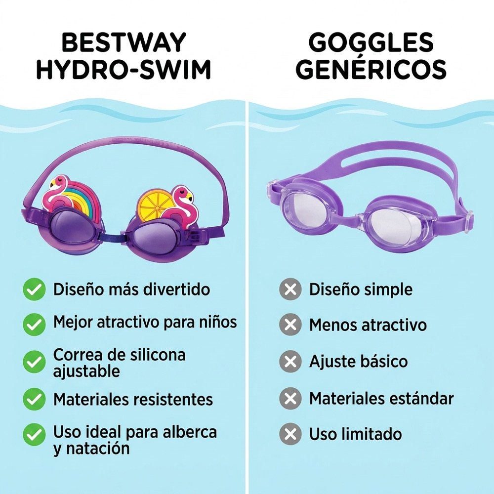 Goggles Infantiles Flamingo INTEX — comparativo