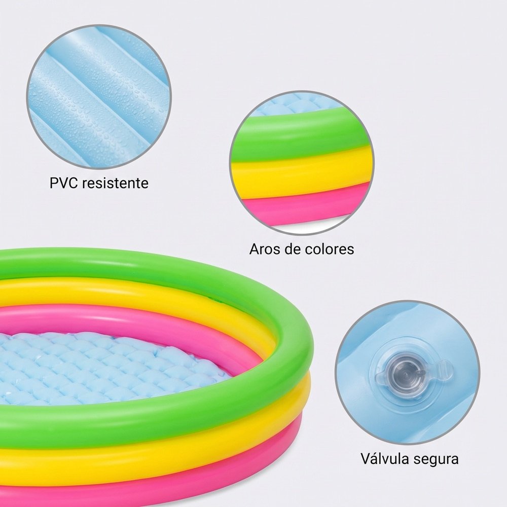Alberca 3 Aros Colores 114cm Bestway — zoom