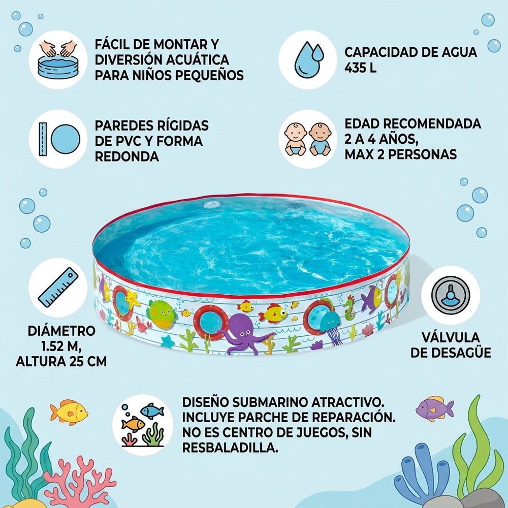 Alberca Rígida Acuario Bestway Bestway — beneficios