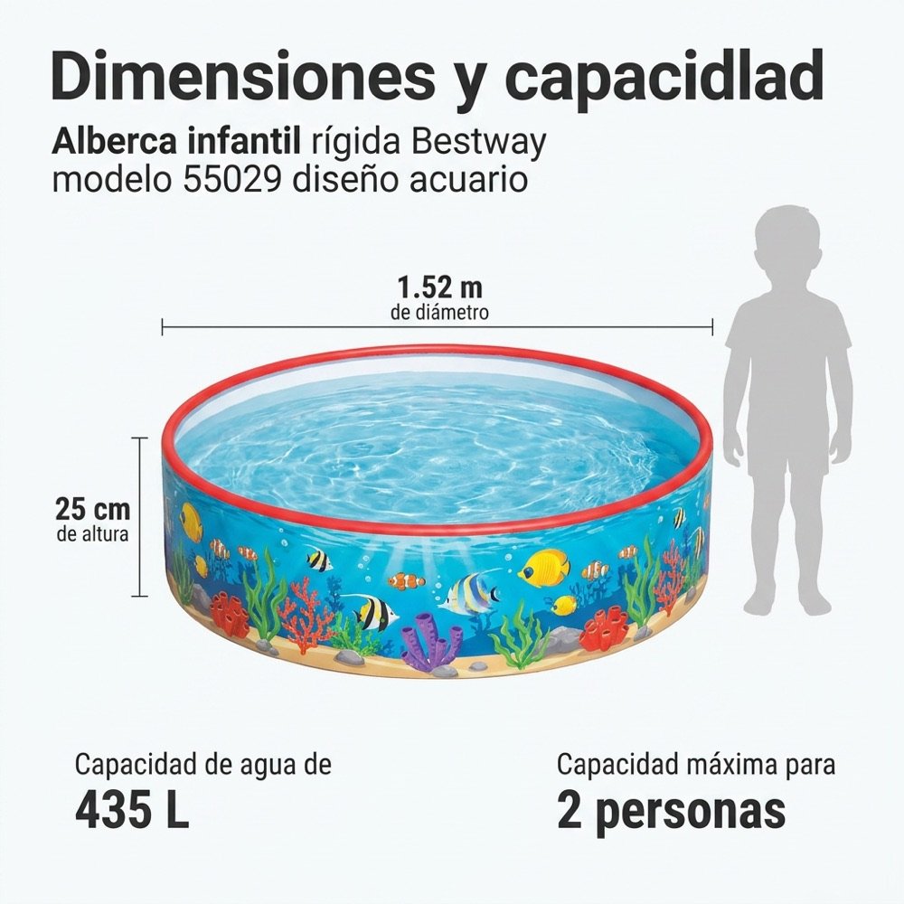 Alberca Rígida Acuario Bestway Bestway — dimensiones