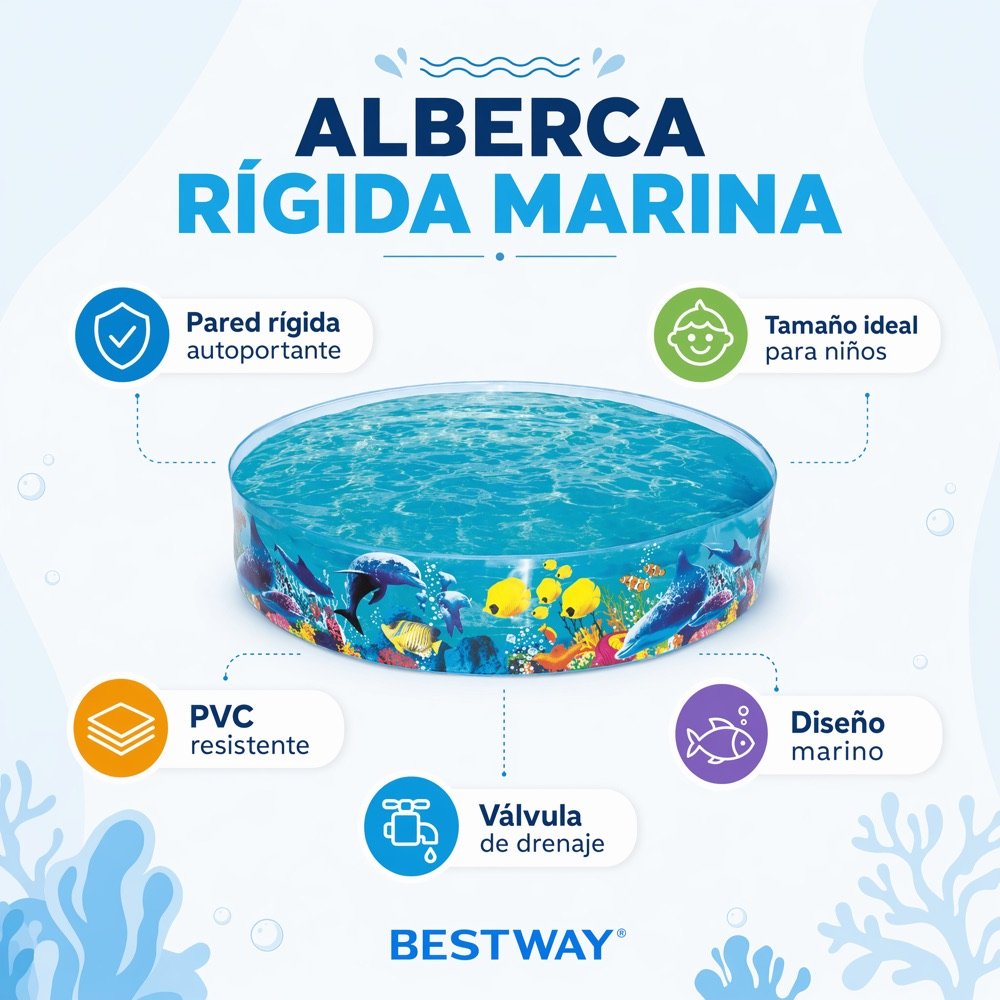 Alberca Rígida Marina 183cm Bestway — beneficios
