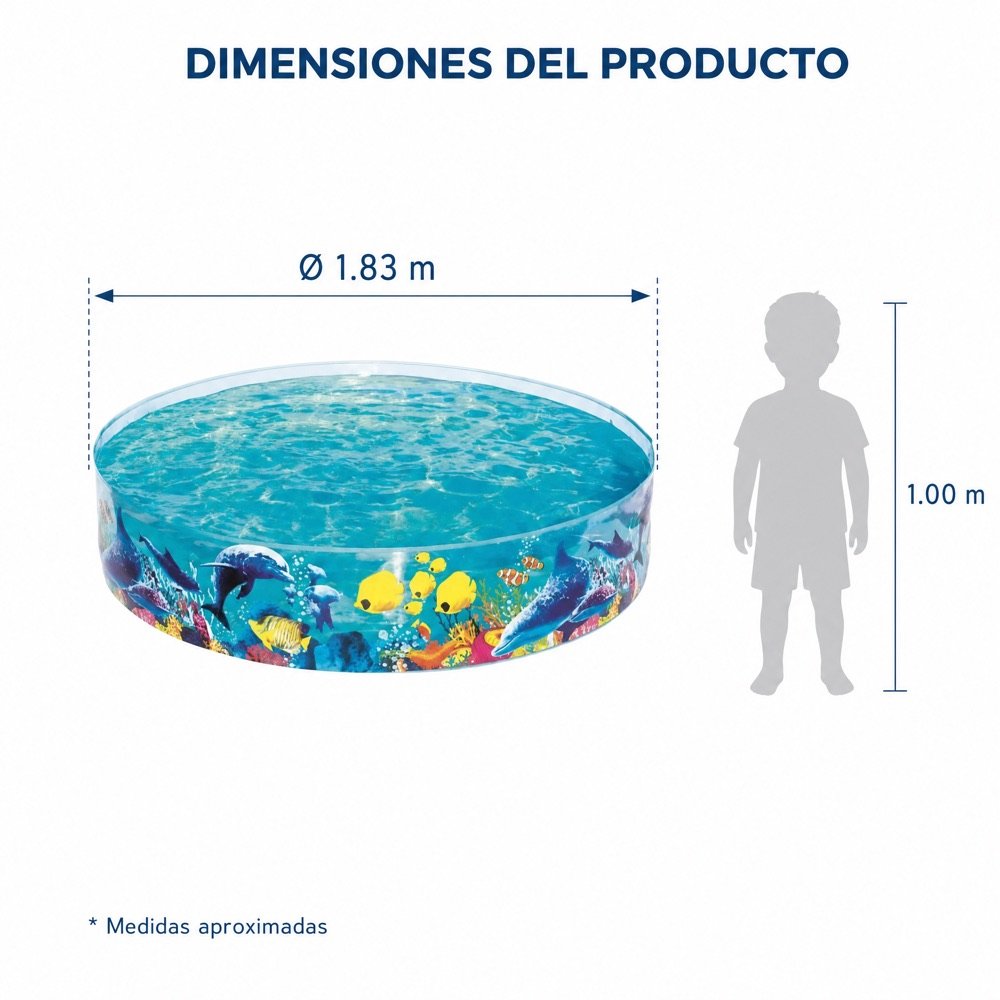 Alberca Rígida Marina 183cm Bestway — dimensiones