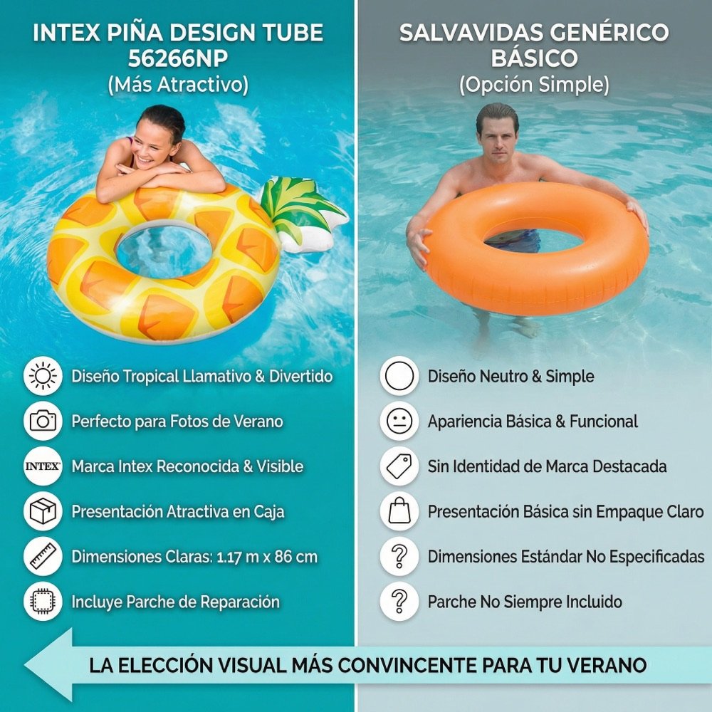 Salvavidas Piña 46x34 INTEX — comparativo