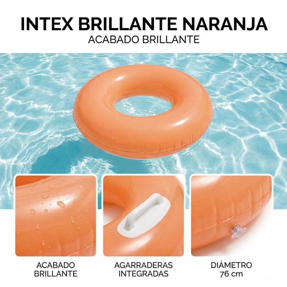 Aro Salvavidas Naranja 76cm INTEX — zoom