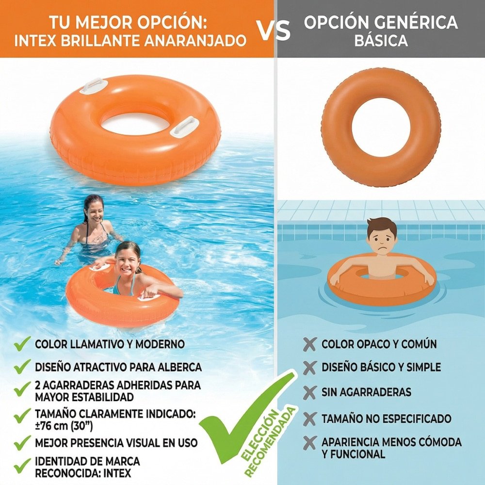 Aro Salvavidas Naranja 76cm INTEX — comparativo