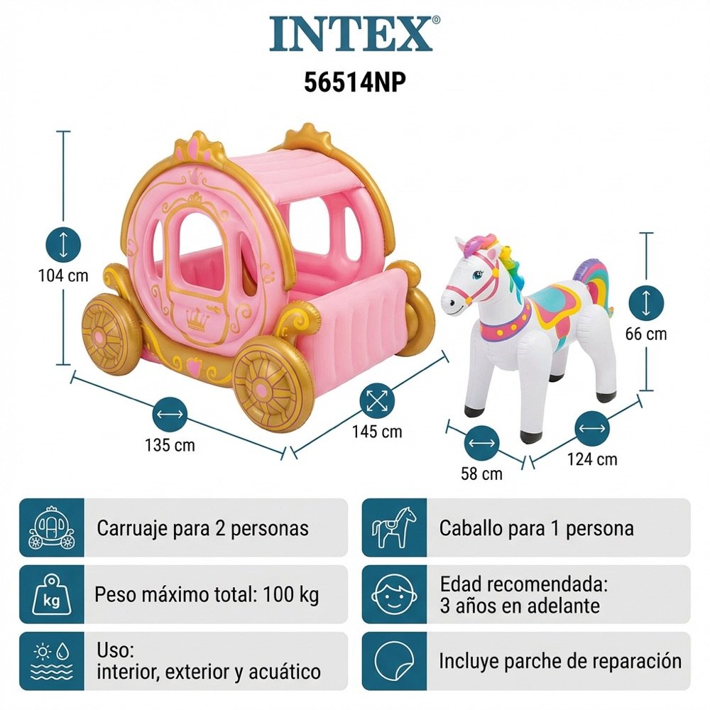 Carruaje Princesas INTEX — dimensiones