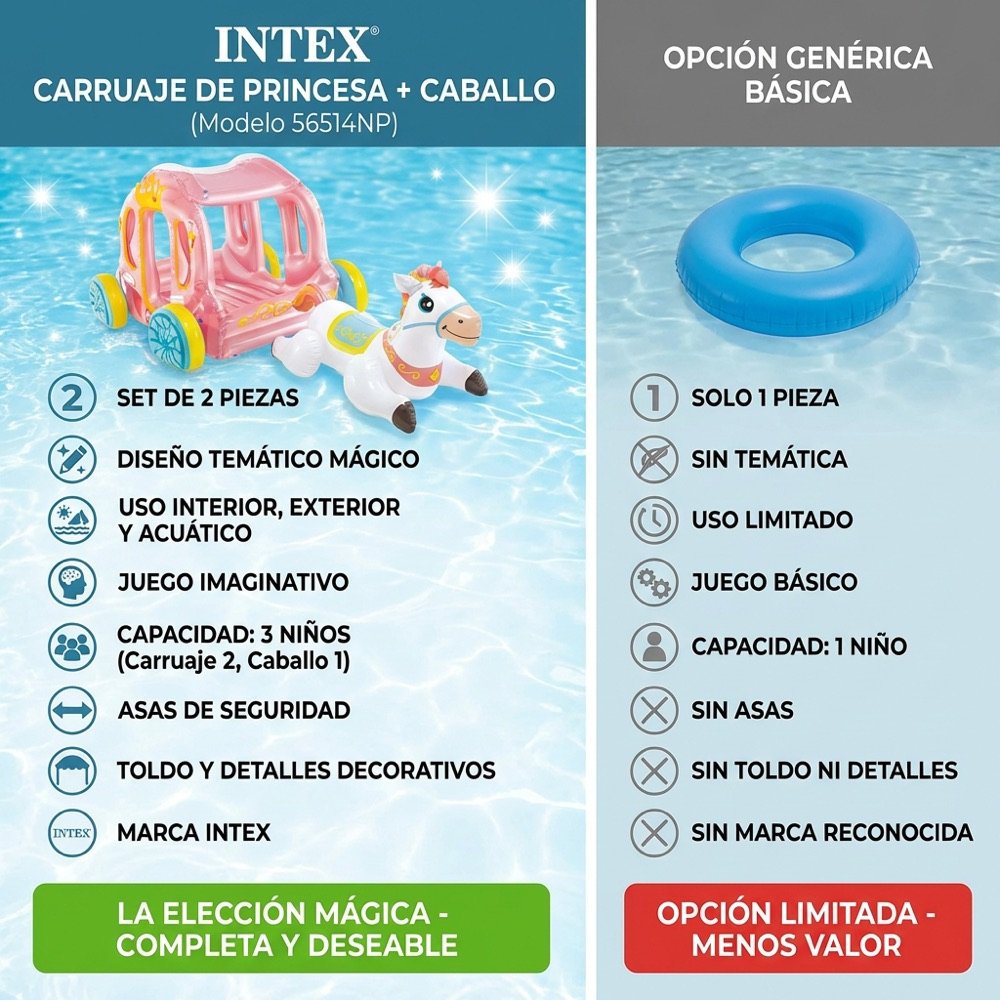 Carruaje Princesas INTEX — comparativo