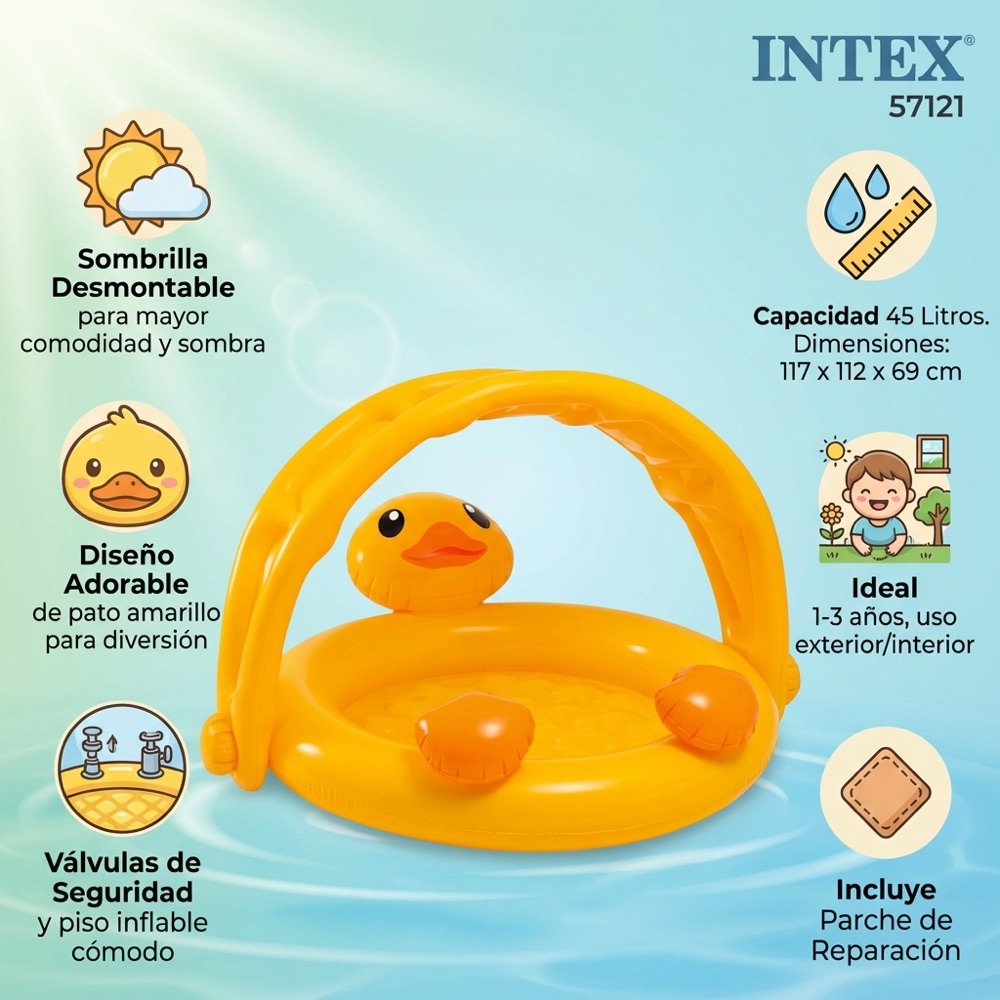Alberca Sombra Bebe Pato INTEX — beneficios