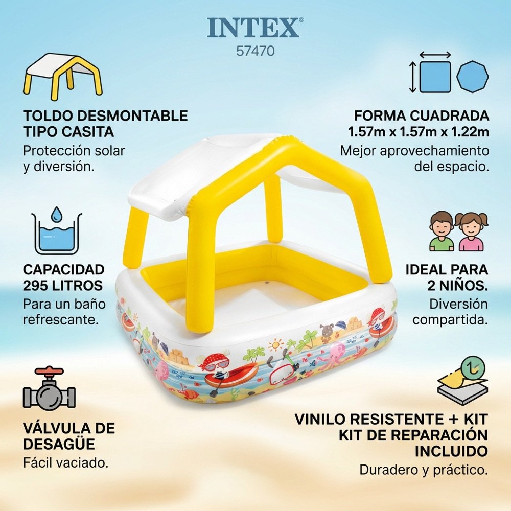Alberca Casita con Toldo INTEX — beneficios