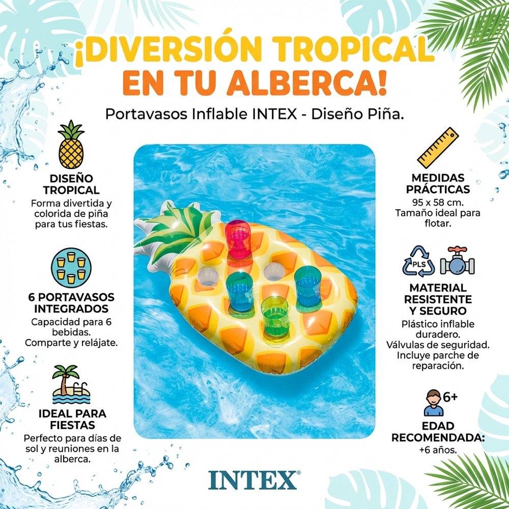 Portavasos Piña INTEX — beneficios