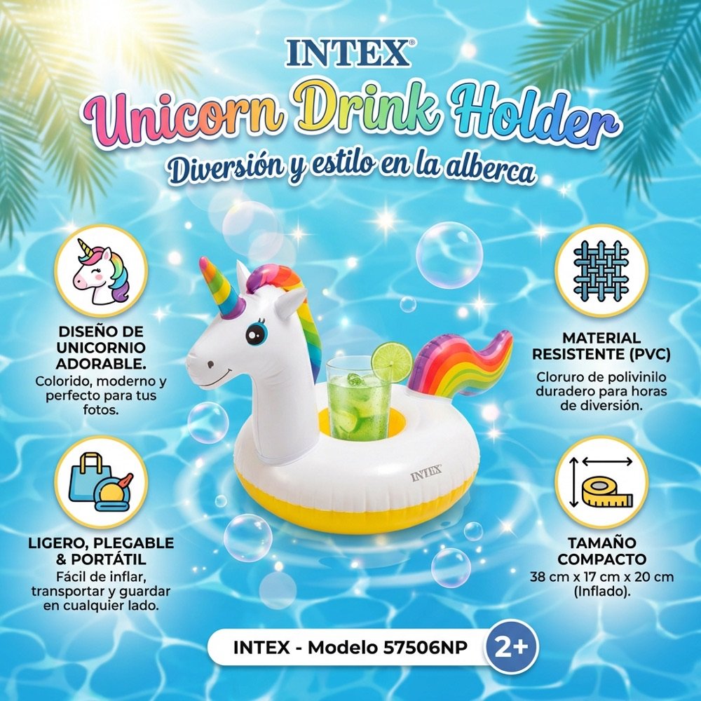 Portavasos Unicornio INTEX — beneficios