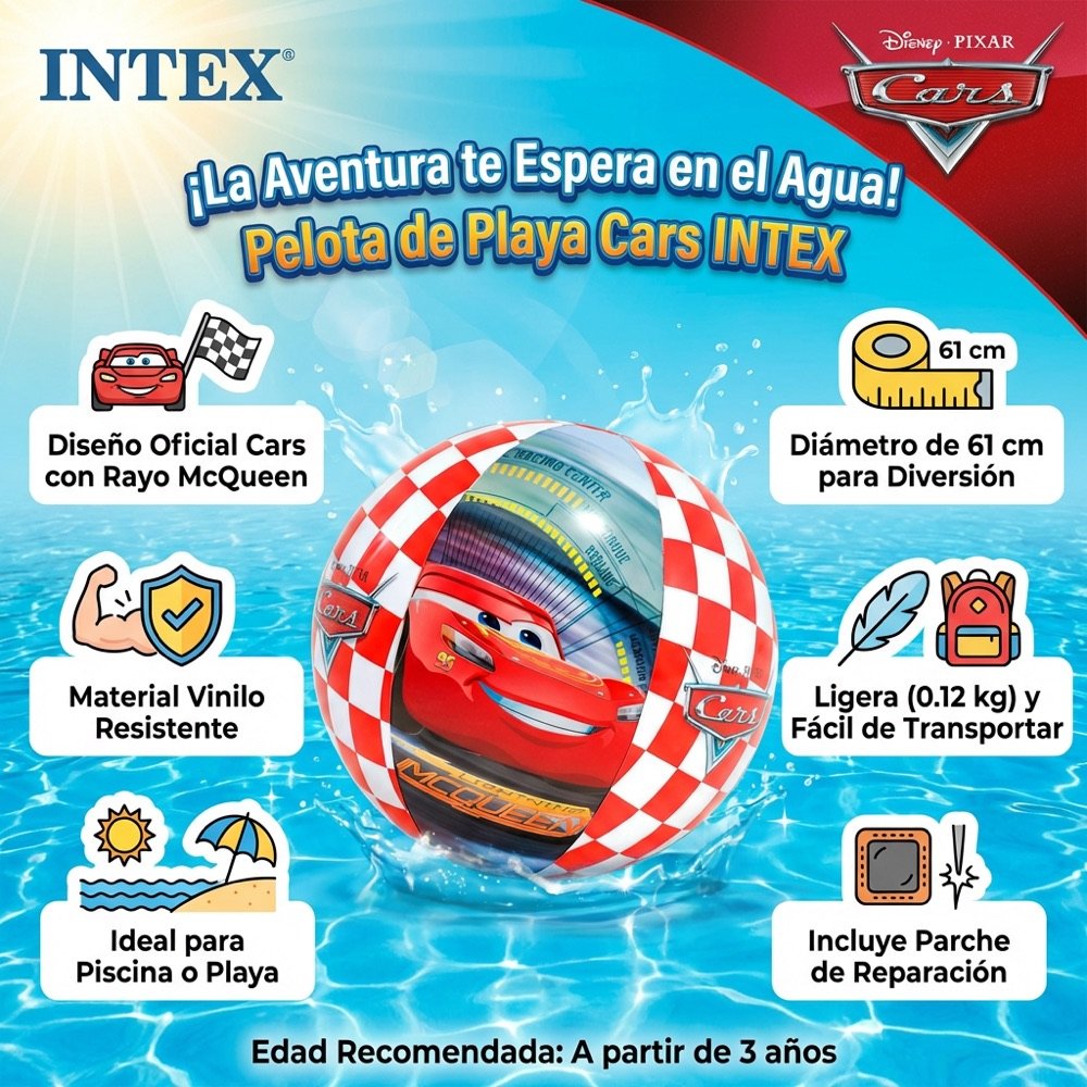 Pelota 24in Cars INTEX — beneficios