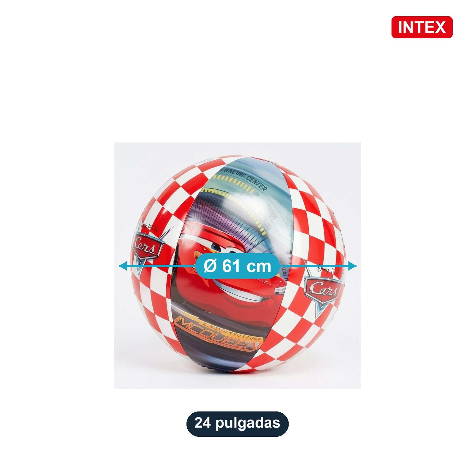 Pelota 24in Cars INTEX — dimensiones