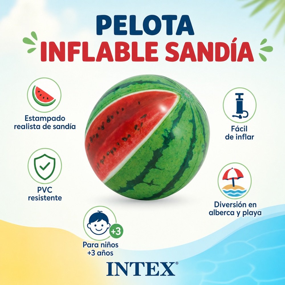 Pelota Gigante Sandía INTEX — beneficios