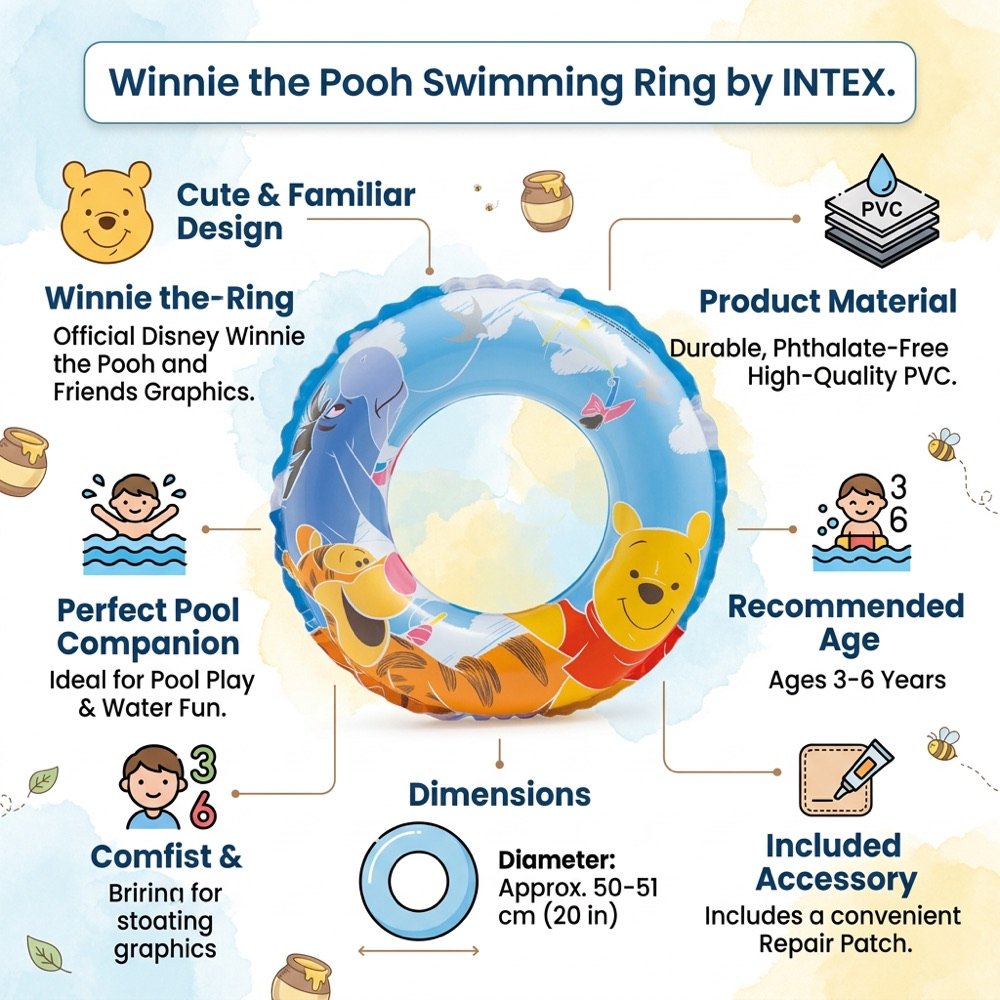 Salvavidas 20in Winnie Pooh INTEX — beneficios