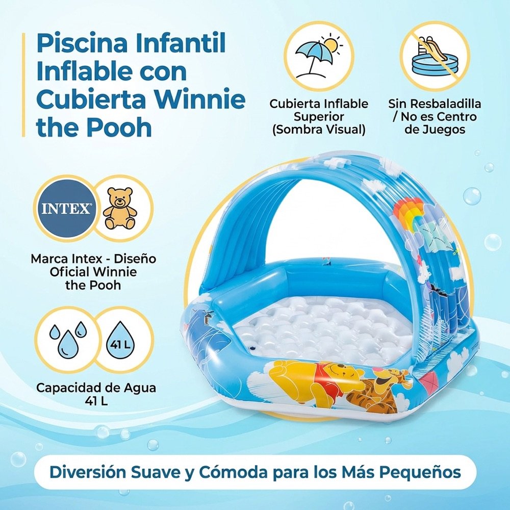 Alberca Winnie Pooh con Toldo INTEX — beneficios