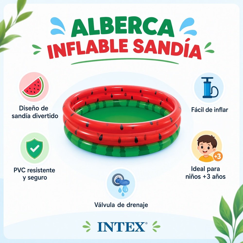 Alberca Inflable Sandía INTEX — beneficios