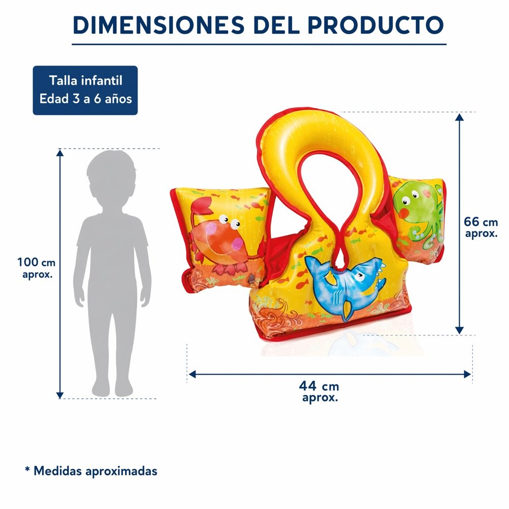 Pechera y Hombrera INTEX — dimensiones