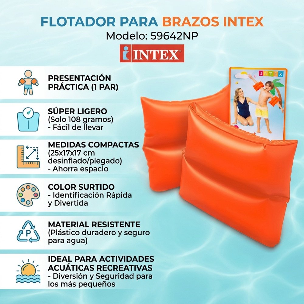 Brazaletes Naranja Grande INTEX — beneficios