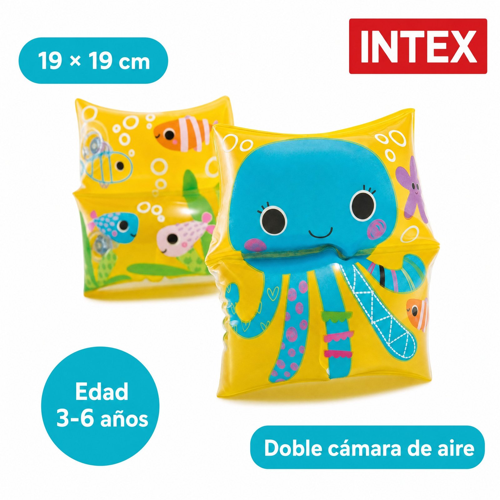 Brazaletes Pulpo Mar Sea Buddy INTEX — dimensiones