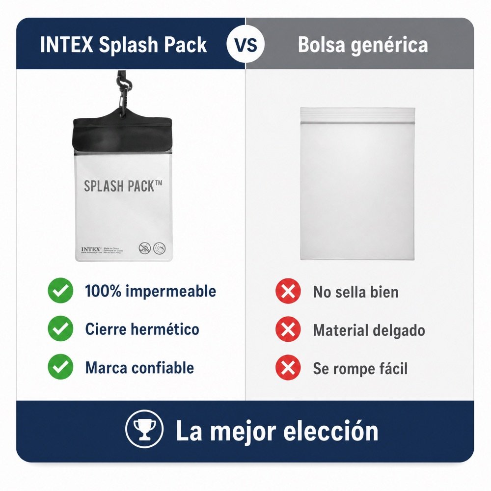 Bolsa Splash Pack INTEX — comparativo